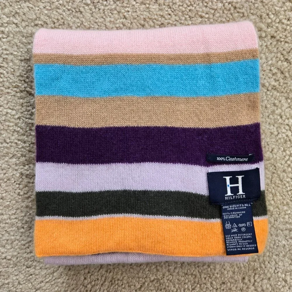 Colorful striped cashmere scarf Hilfiger